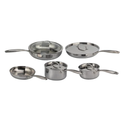 Set di pentole, pentole e padelle in acciaio inox Tri